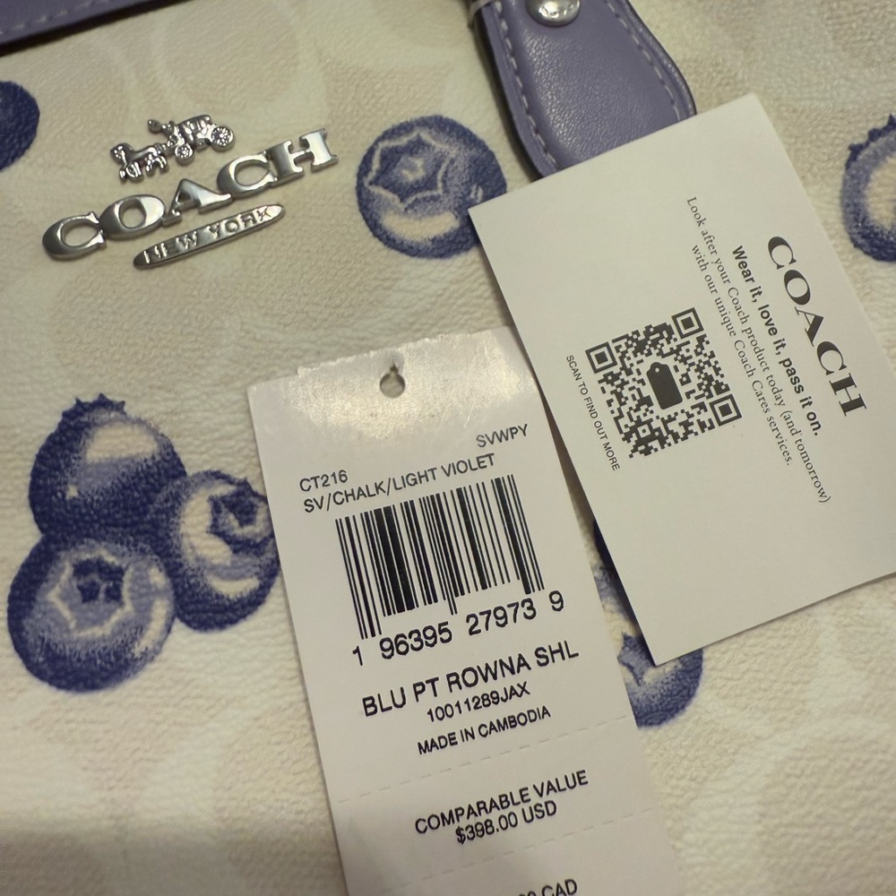 Coach Blueberry Rowan and wristlet matching set - Picture 5 of 7